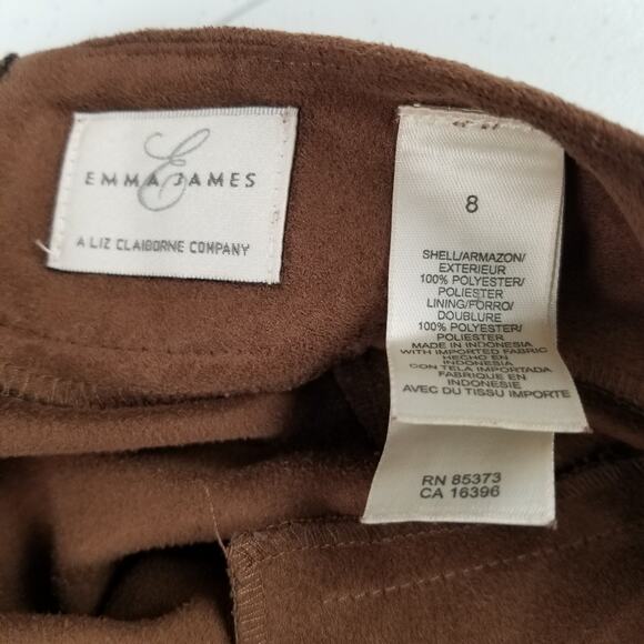 Emma James Liz Claiborne Brown Brushed Faux Suede Maxi Skirt Size 8 - Picture 4 of 4